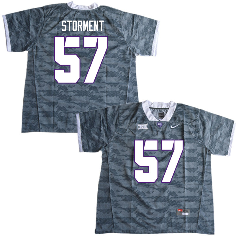 Men #57 T.J. Storment TCU Horned Frogs College Football Jerseys Sale-Gray - Click Image to Close